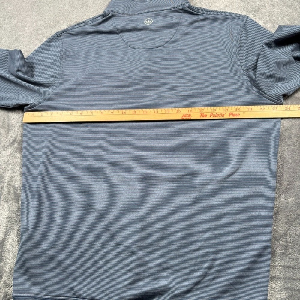 Peter Millar x Kiawah Pullover Mens Large Blue Striped The Ocean Course 1/4 Zip - Picture 6 of 14
